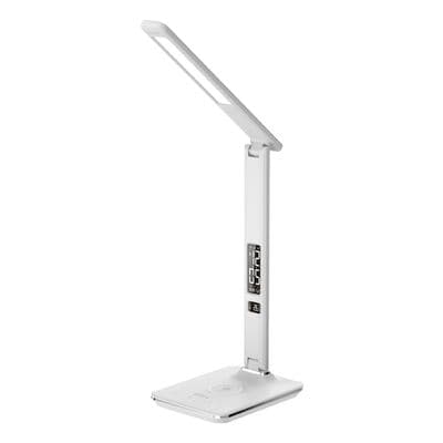 Ares Led Desk Lamp, Wireless Charge Pad, Clock Wht GV4002