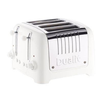 Dualit 4 Slot High Gloss Lite Toaster White DA6203