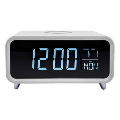 Groove Athena Alarm Clock W/Less Charge N/Light Wht GV0102