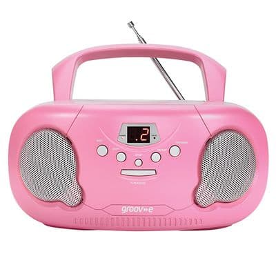 Groove Portable Cd Radio Boombox Pink GV7333