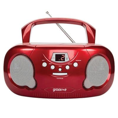 Groove Portable Cd Radio Boombox Red GV7336