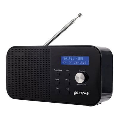Groove Venice Portable Dab/Fm Digital Radio Bluetooth Blk GV0104