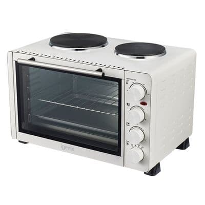 Igenix 30 Litre Mini Oven With Double Hotplates White IG7130