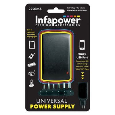 Infapower 2250Ma Ac/Dc 7 Way Universal Power Supply IN0004