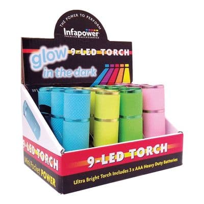 Infapower 9 Led Glow In The Dark Torch Pack Of 12 IN0070
