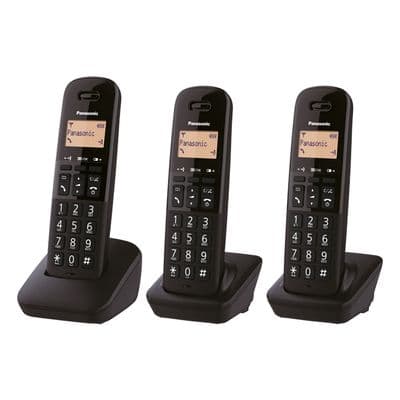Panasonic Triple Digital Cordless Phone Black PQ0613