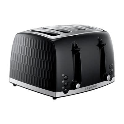 Russell Hobbs Honeycomb 4 Slice Toaster Black RH6071