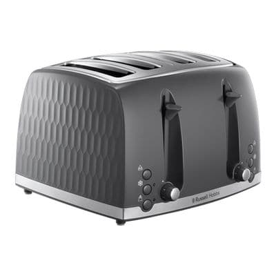 Russell Hobbs Honeycomb 4 Slice Toaster Grey RH6073