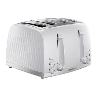 Russell Hobbs Honeycomb 4 Slice Toaster White RH6070