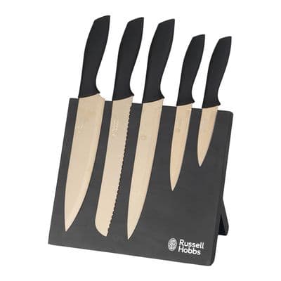 Russell Hobbs Opulence 5Pc Knife Block Black/Gold RH2173