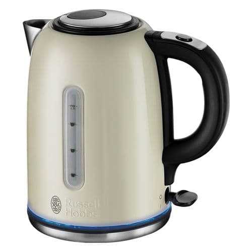 Russell Hobbs Quiet Boil 1 7L Kettle Brushed S/S Cream RH0461