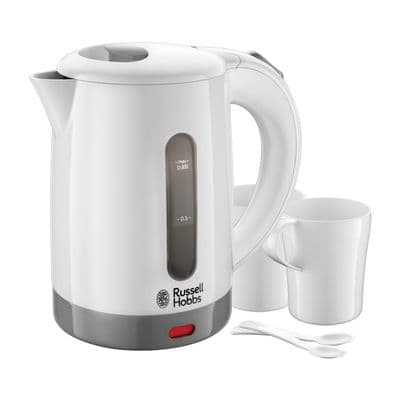 Russell Hobbs Travel Kettle White With 2 Mugs RH3840
