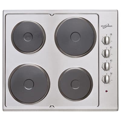 Statesman 60Cm 4 Plate Electric Hob Stainless Steel ESH630SS