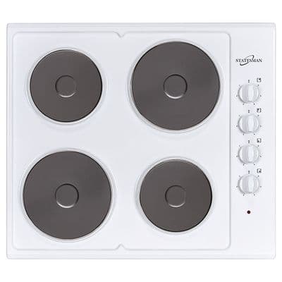 Statesman 60Cm 4 Plate Electric Hob White ESH630WH
