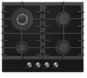 Statesman 60Cm 4 Zone Gas Hob Glass Black GH60GB