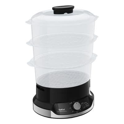 Tefal Ultra Compact V2 3 Tier Steamer Black/Stainless VC204865