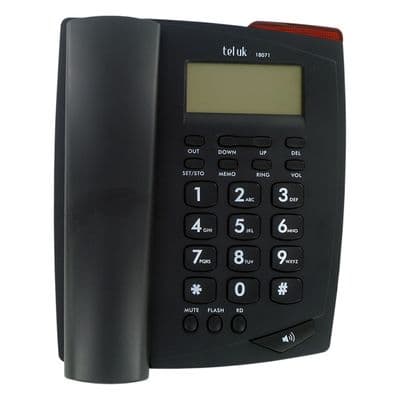 Tel UK Venice Corded Telephone With Caller Id Black TU8072