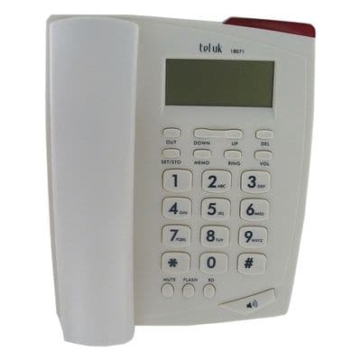 Tel UK Venice Corded Telephone With Caller Id White TU8071