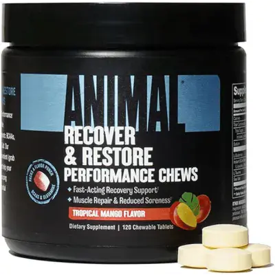 Animal Recover & Restore Performance Chews 120 Tabs Tropical Mango Flavor