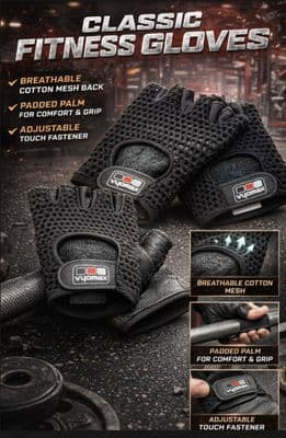BLACK MESH TRAINING GLOVES (PAIR)