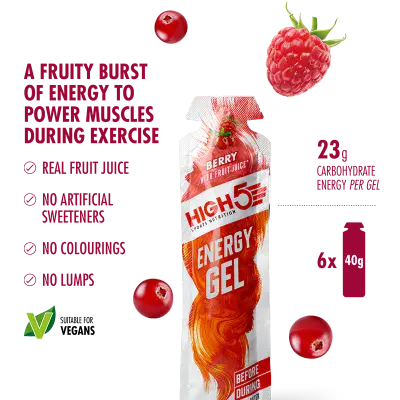 High 5 Energy Gel Berry  (Single)