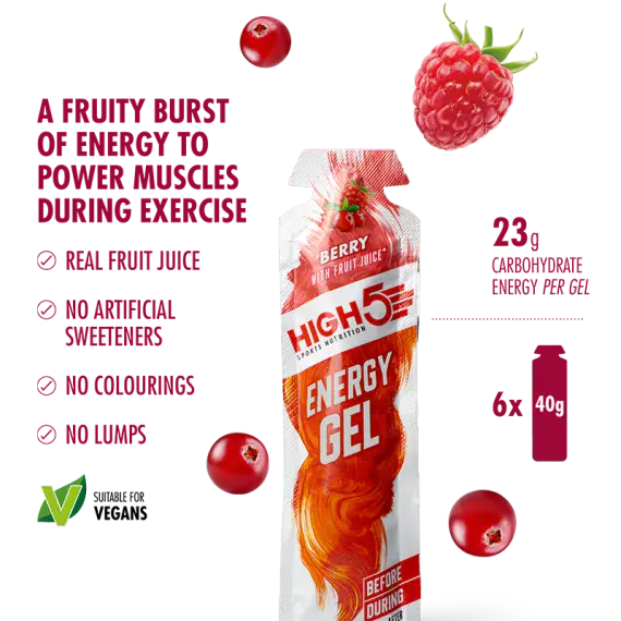 High 5 Energy Gel Berry  (Single)