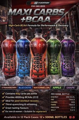 MAXI CARBS® WITH BCAAs  CASE OF 12 x 500ML
