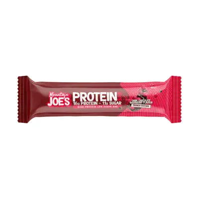 MOUNTAIN JOE'S DARK CHOCOLATE RASPBERRY CRUNCH EDITION PROTEIN BAR