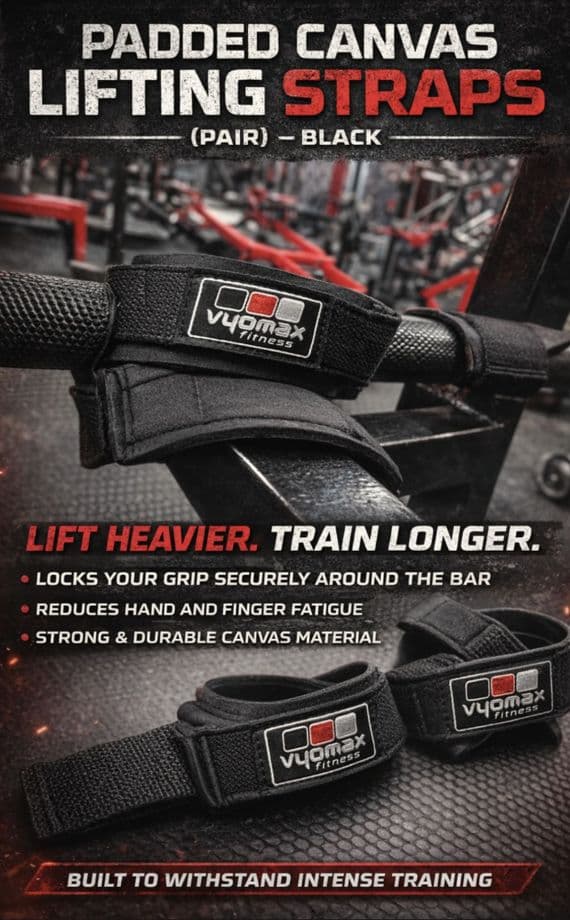 PADDED CANVAS LIFTING STRAPS (PAIR) BLACK