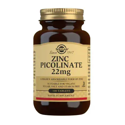Solgar Zinc Picolinate 22mg 100 TABLETS