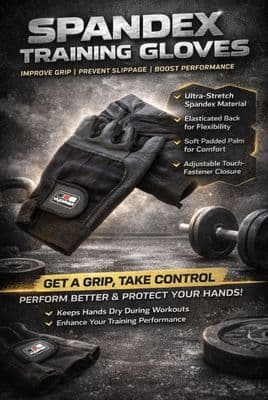 SPANDEX TRAINING GLOVES (PAIR) BLACK