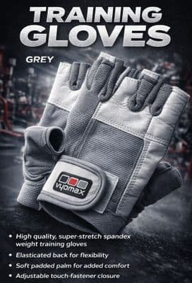 SPANDEX TRAINING GLOVES (PAIR) GREY