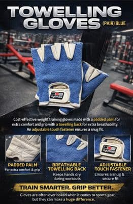 TOWELLING GLOVES (PAIR) BLUE