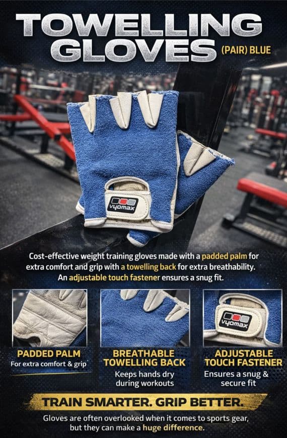 TOWELLING GLOVES (PAIR) BLUE