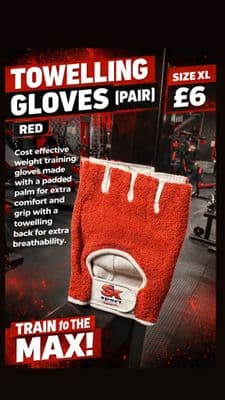 TOWELLING GLOVES (PAIR) RED