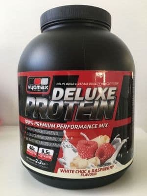 VYOMAX® DELUXE PROTEIN POWDER 2.2KG WHITE CHOCOLATE RASPBERRY