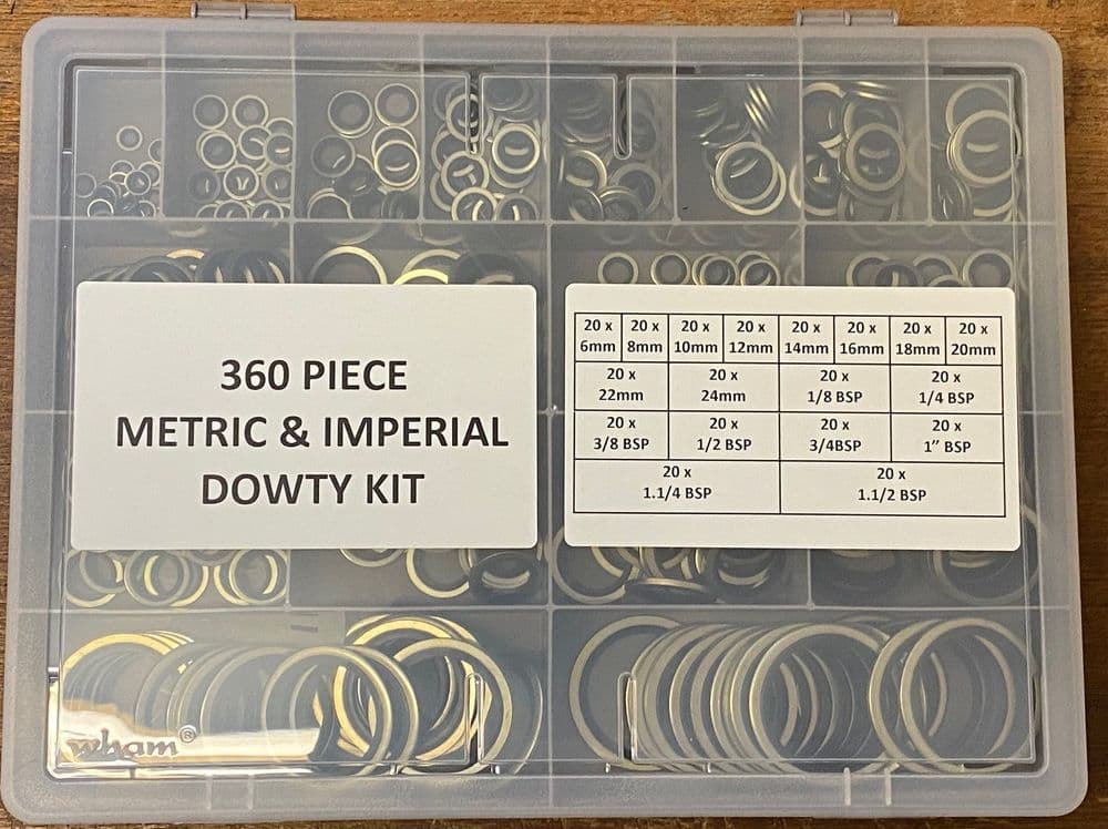 360 Pce Metric & Imperial Dowty Bonded Seal Kit