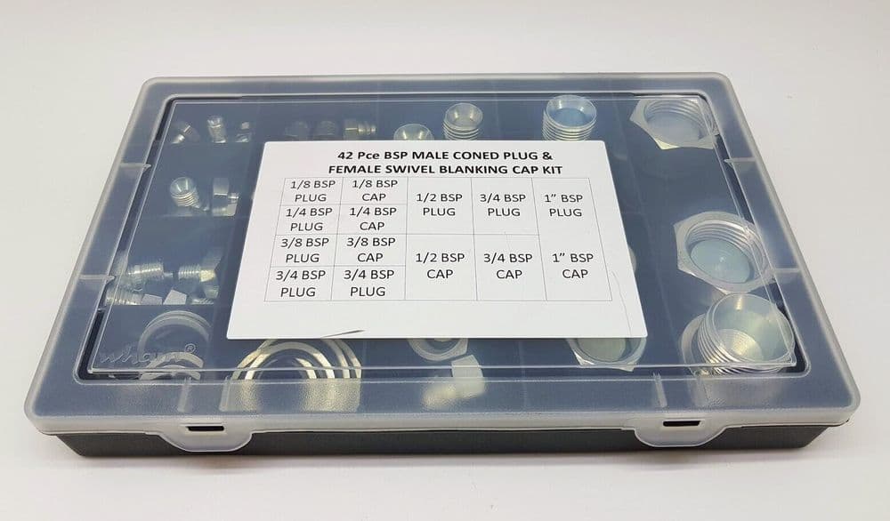 Test Point Blanking Cap BSP Hydraulic Plug & Blanking Cap Kit 42 Pce