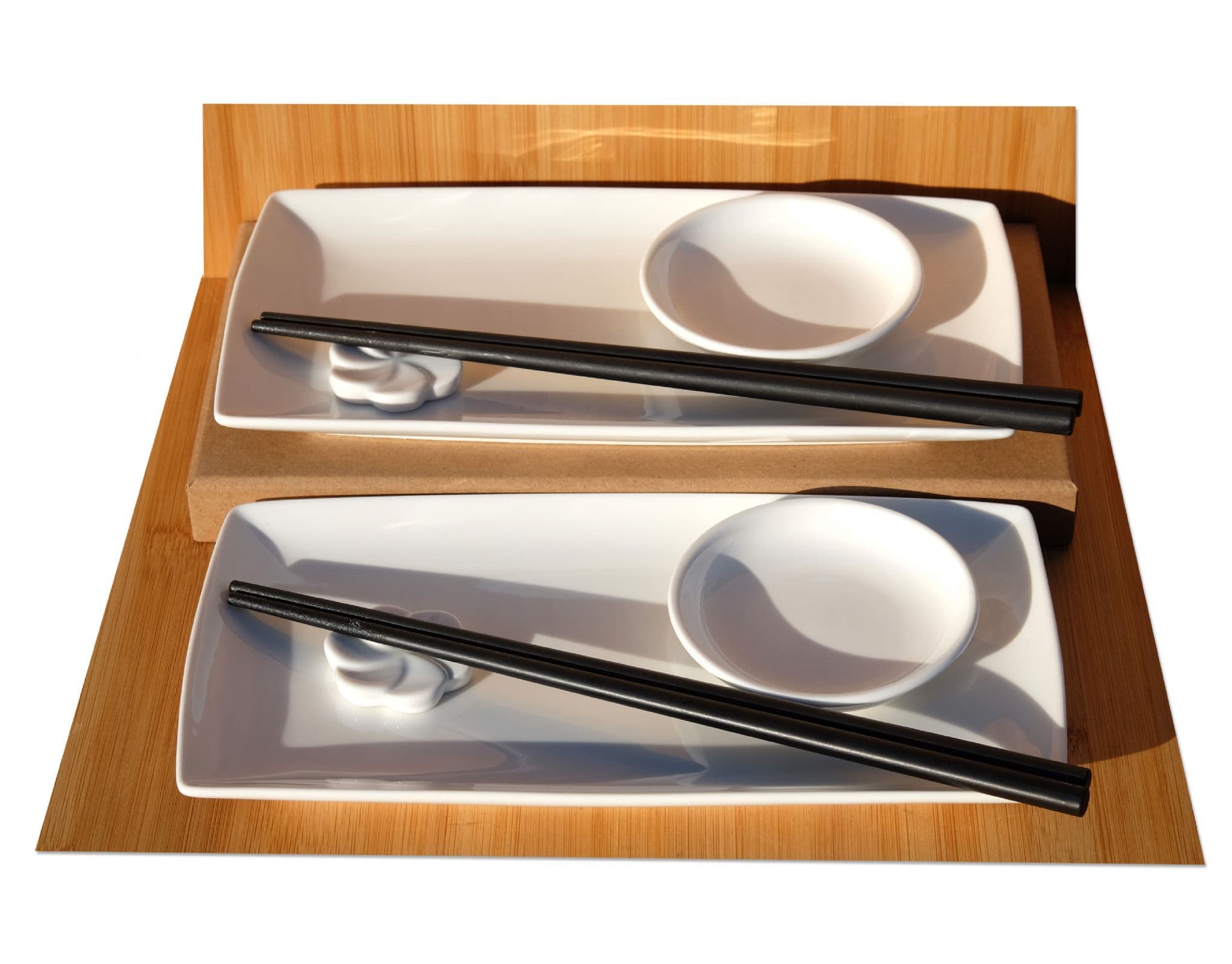 Japanese white sushi set for two