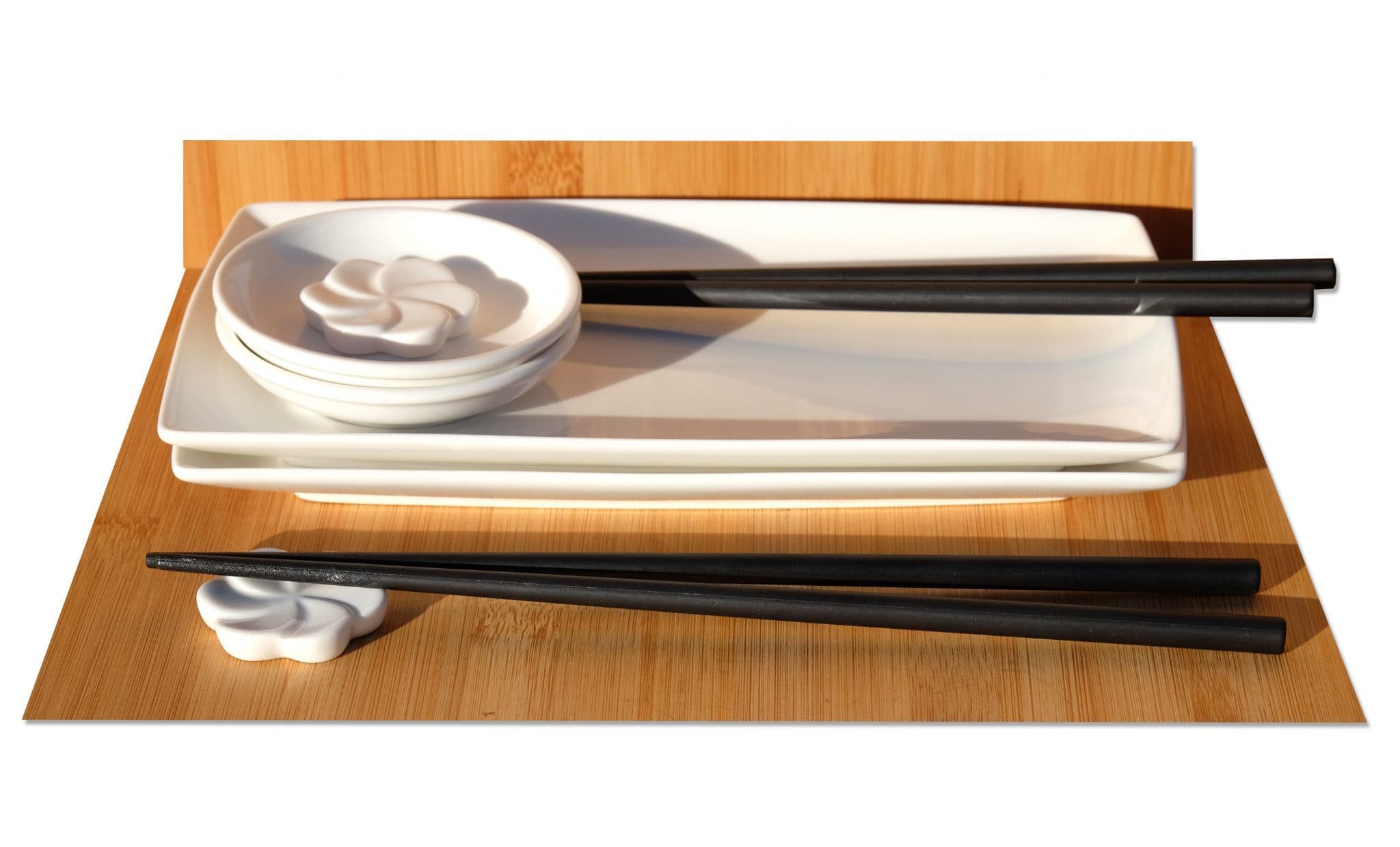 Japanese white sushi set for two