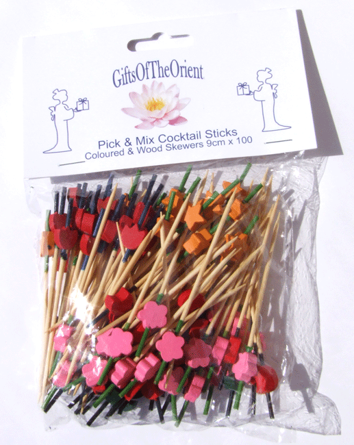 Set of Bamboo Wood Boats MIDI Pick & Mix Cocktail Sticks for party