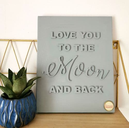 3D Wall Art Canvas - Love You to the Moon and Back