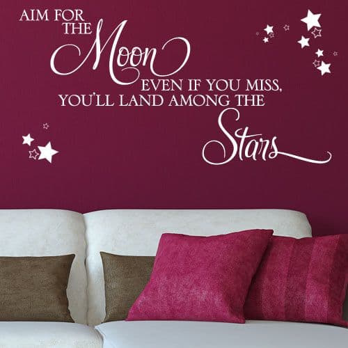 Aim for the Moon ~ Motivational Wall sticker / decals