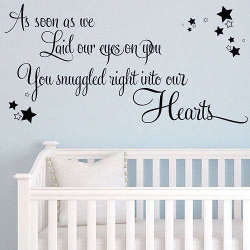 As Soon As We Laid Our Eyes on You Baby Wall Sticker Nursery ~ Wall sticker / decals