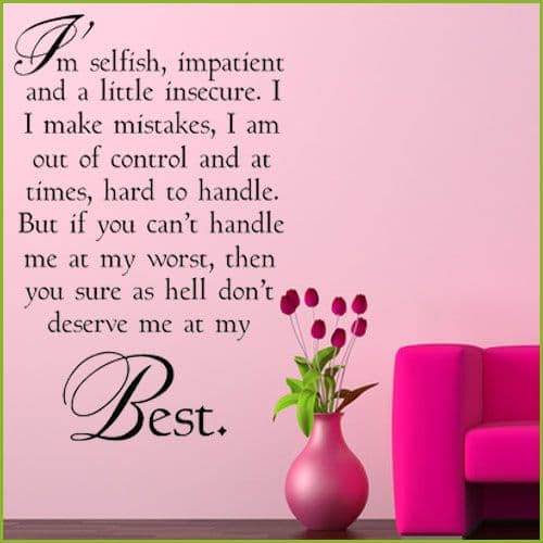At My Best ~ Wall sticker Quote / decals