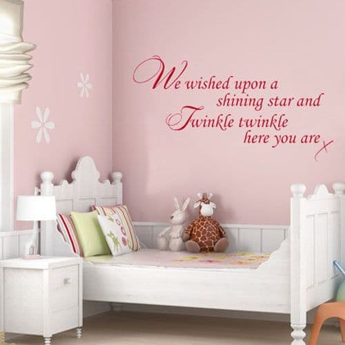 Baby Wall Sticker - We Wished Upon A Shining Star and Twinkle Twinkle ~ Decals
