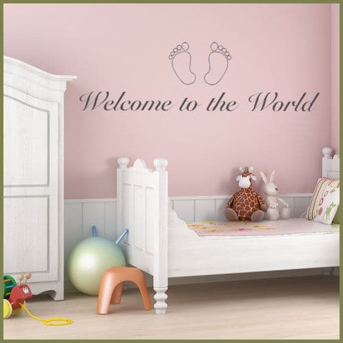 Baby Wall Sticker Welcome to the World Nursery Art decals