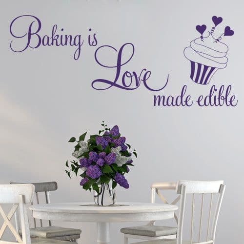 Baking is Love Made Edible ~ Wall sticker / decals