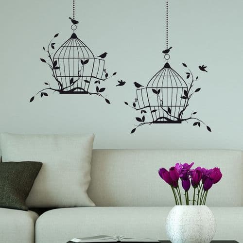 Bird Cage Wall Stickers Decals