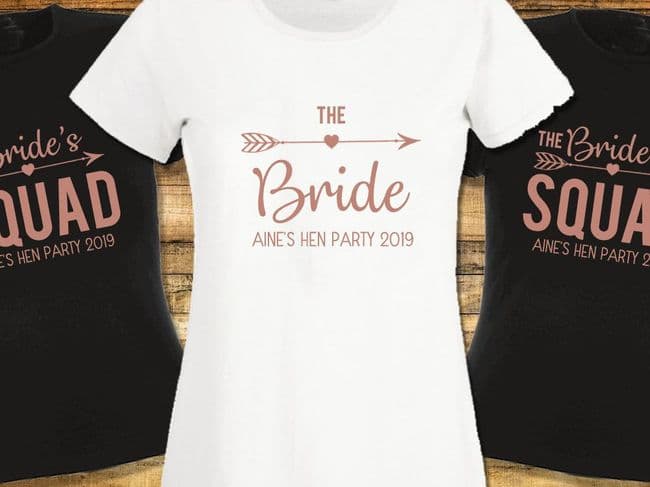 Bride Squad Hen Night T-Shirt Personalised Hen Do Team Top Ladies Top Slogan Womens Clothing Bri